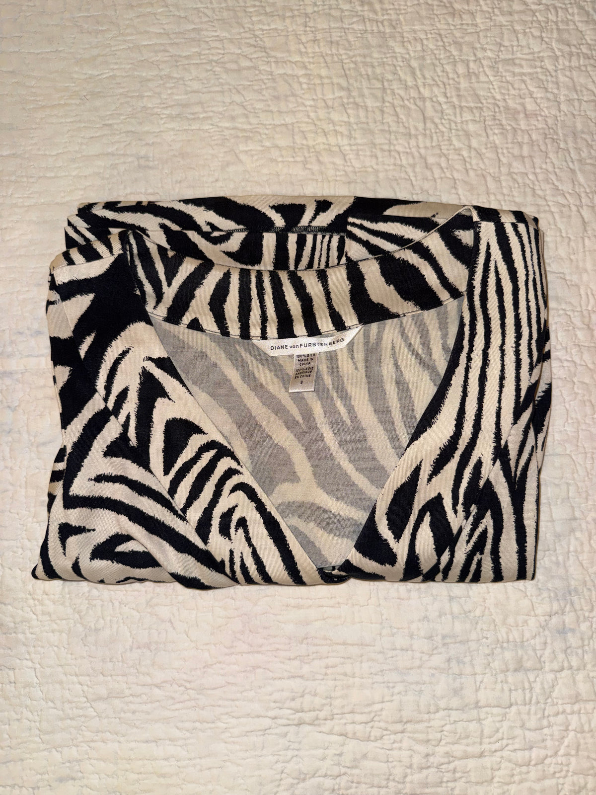 Diane Von Furstenberg - 100% Silk Zebra Wrap Dress