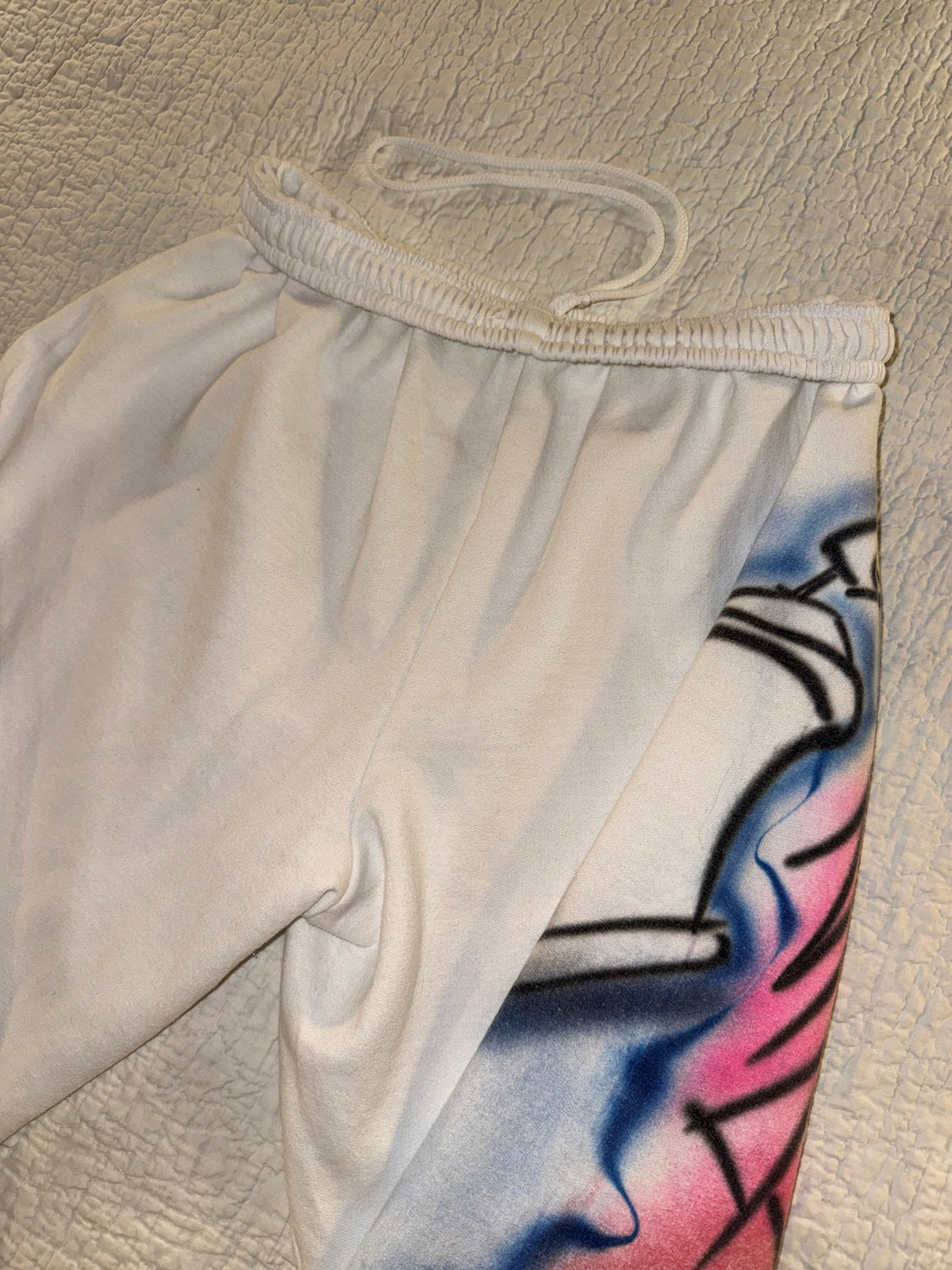 Phoebe 9.6.25 - Custom “Mateo” Airbrush Jogger Pants in White