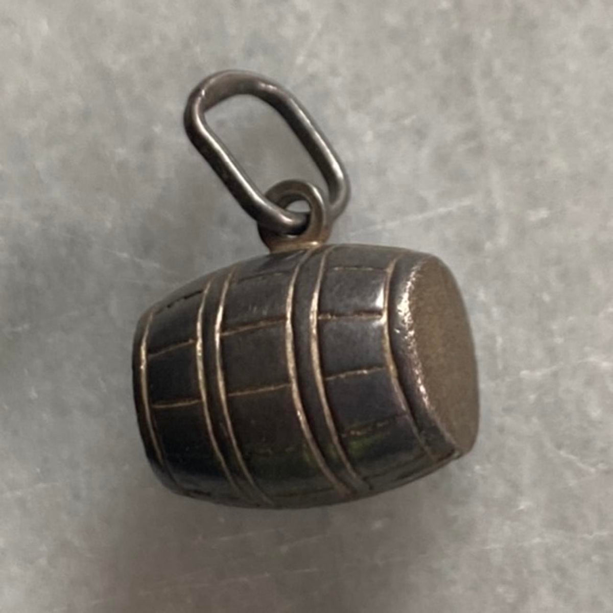 sterling silver barrel charm