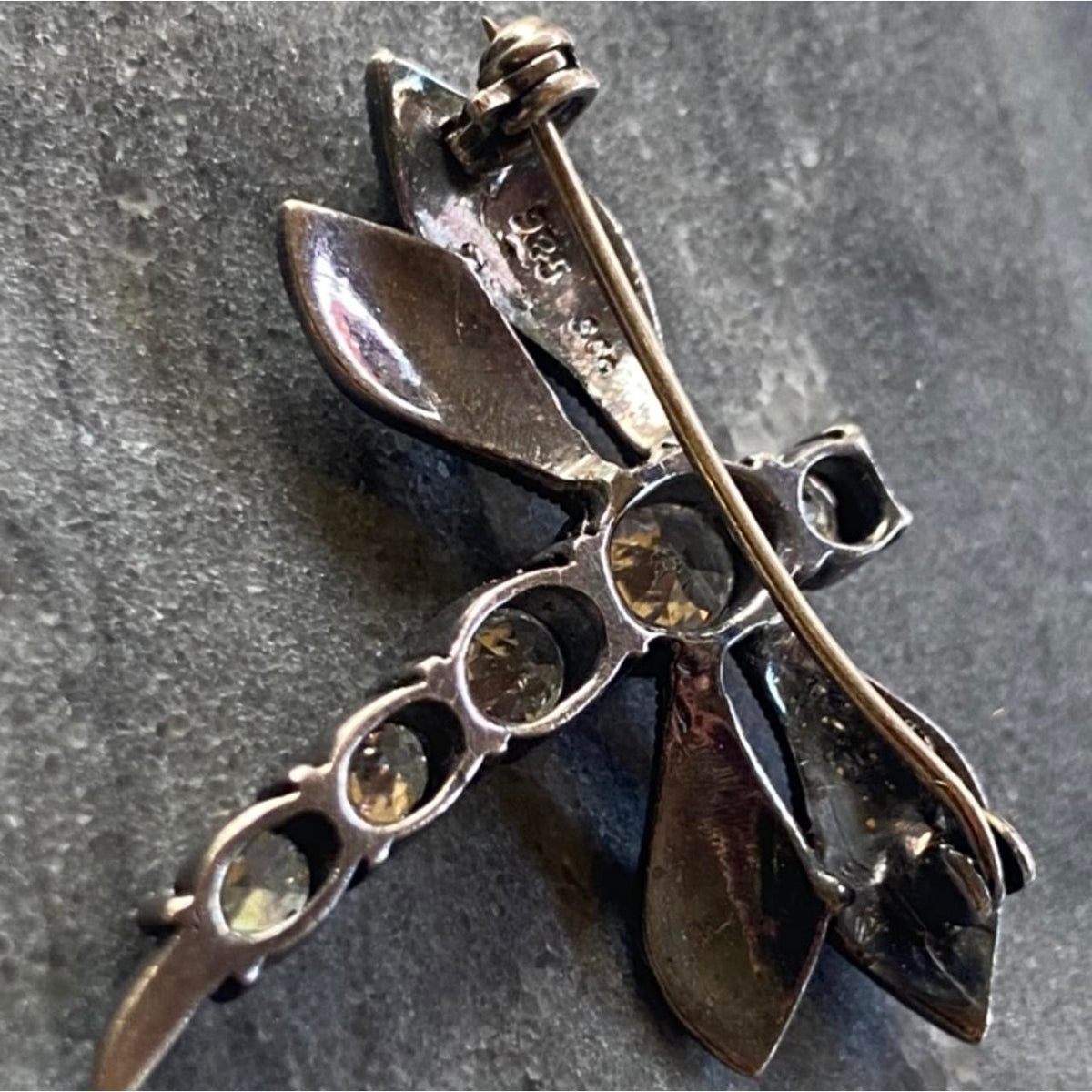 marcasite and sterling silver dragon fly pin