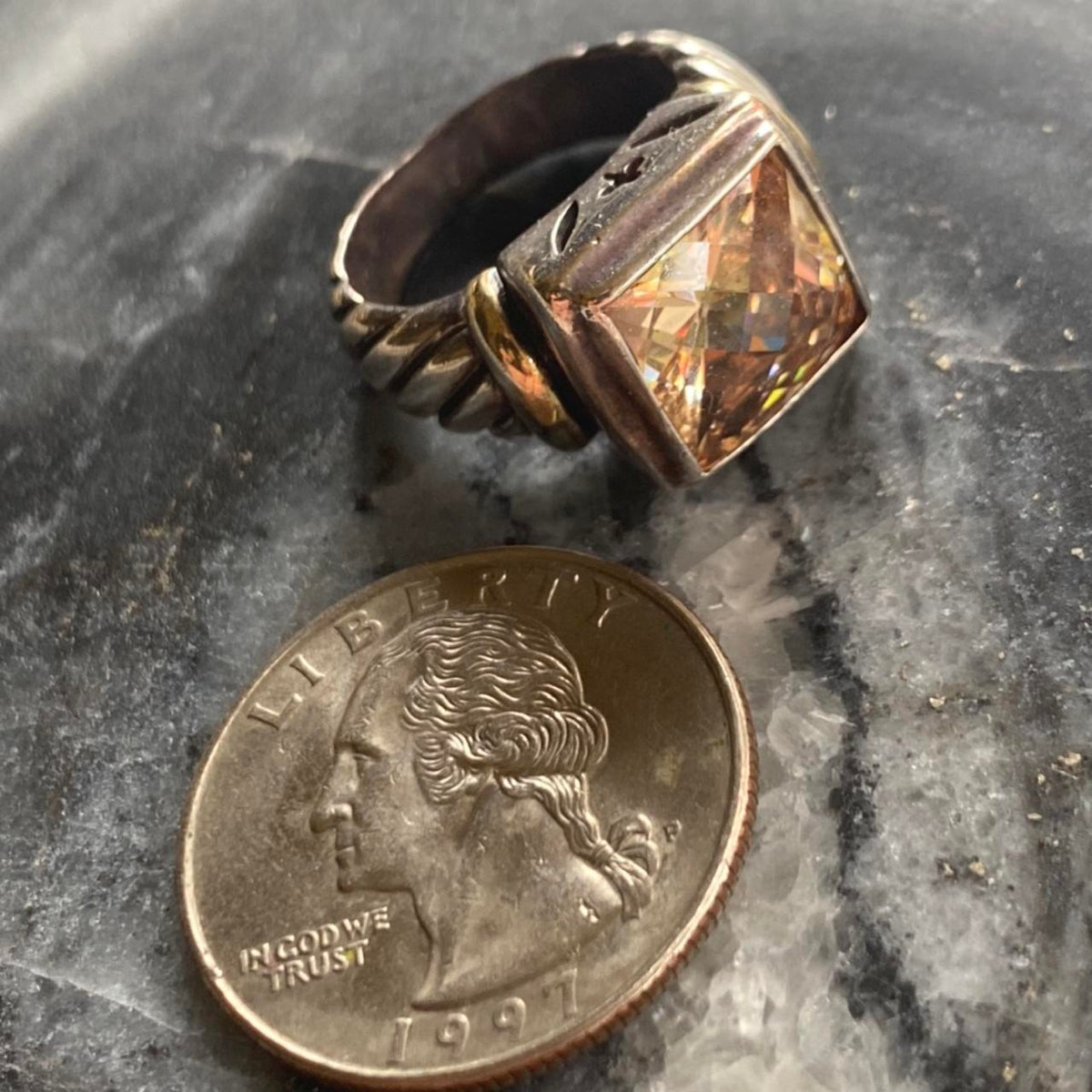 gorgeous 925 silver with vermeil ring