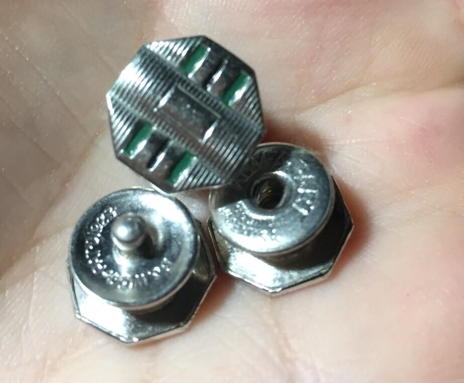 Vintage Art Deco Snap Cuff Links Cufflinks Kum-a-part Green Black 1920s 1930s