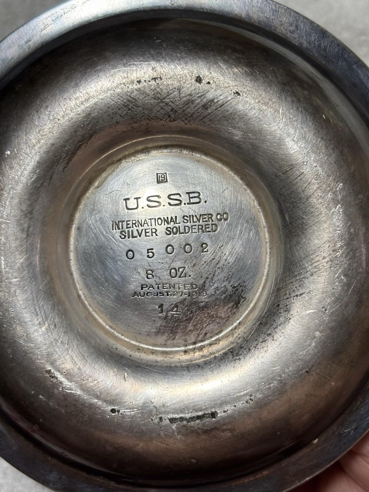 Antique 1919 United States Shipping Board Silver Soldered Syrup 4.25“ WWI Era