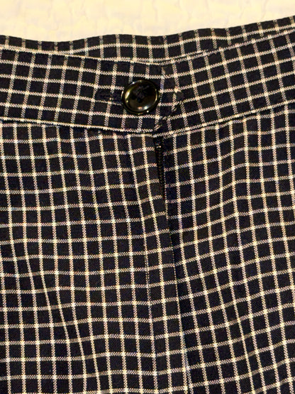 Grid Trouser Skirt in Black and White Plaid