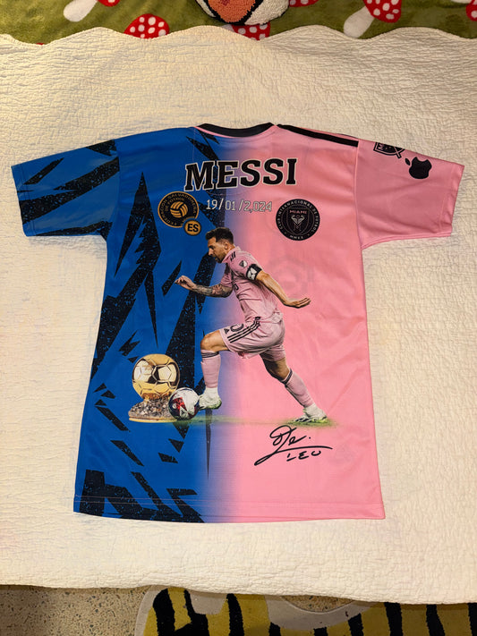 Club Internacional De Futbol - Commemorative Pink and Blue Messi Jersey