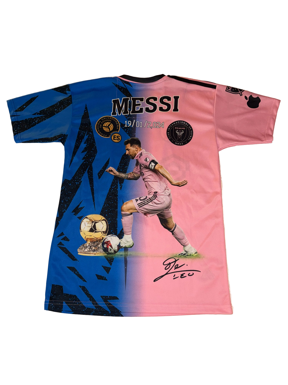 Club Internacional De Futbol - Commemorative Pink and Blue Messi Jersey