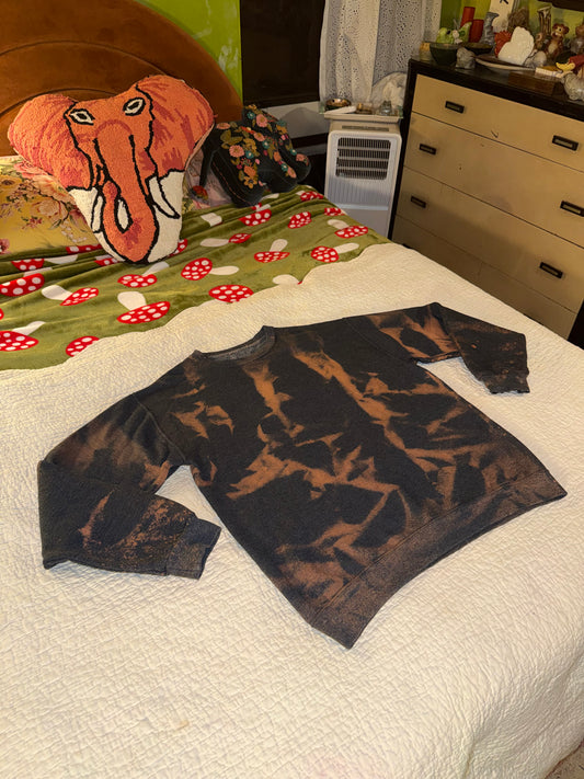 Fruit of the Loom - Custom Bleached Grunge “Tiger Stripe” Sweatshirt