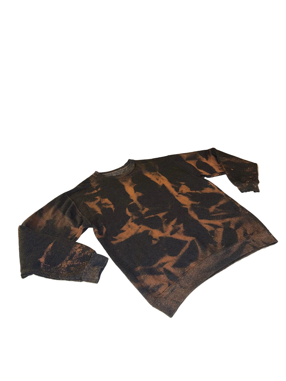 Fruit of the Loom - Custom Bleached Grunge “Tiger Stripe” Sweatshirt