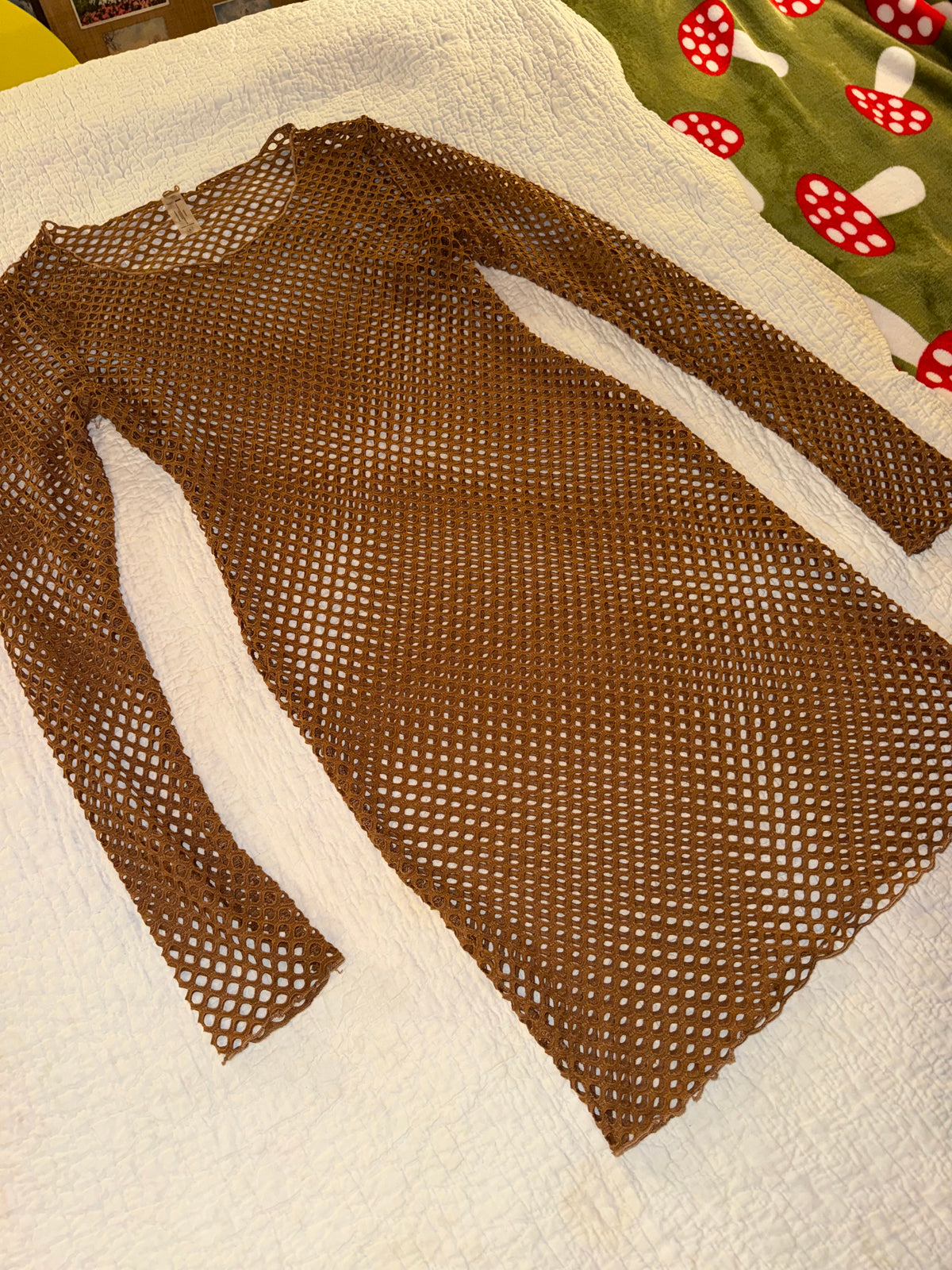 Fashion Nova - Brown Mesh Club Dress