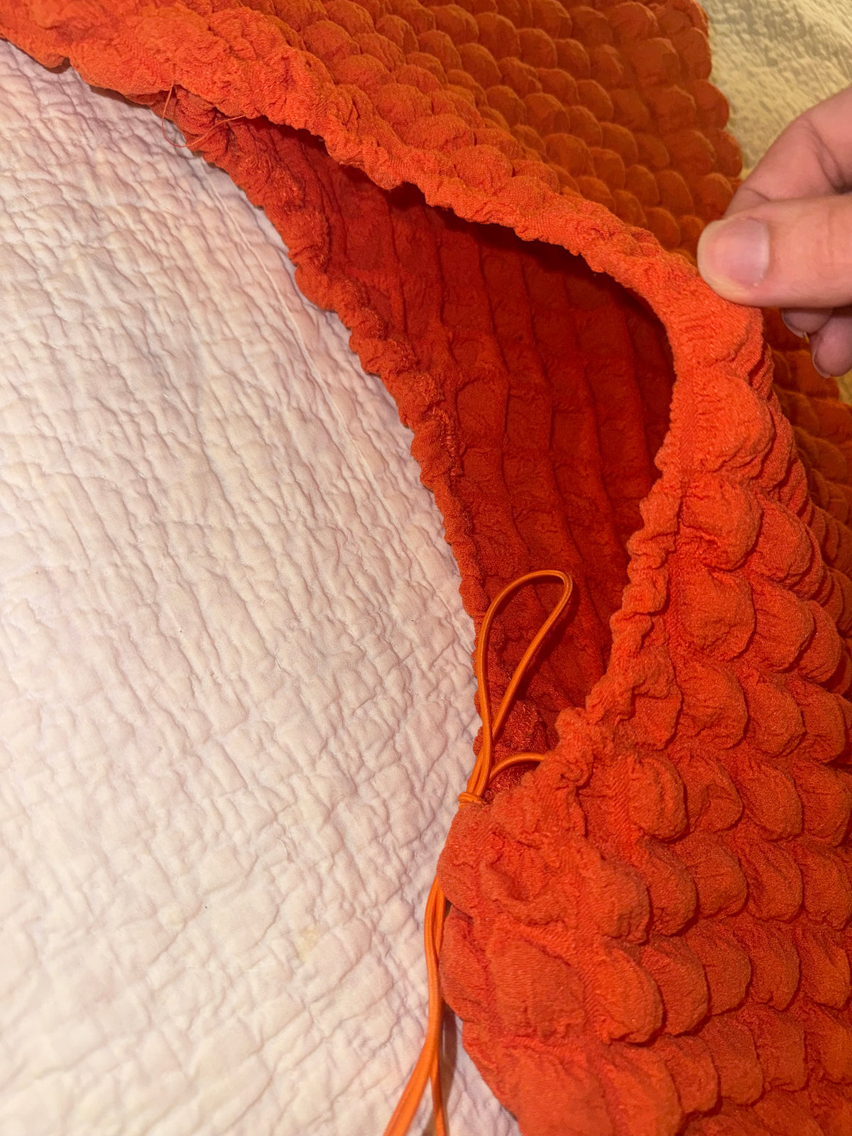 Orange Puffy Minidress with Side Cutout