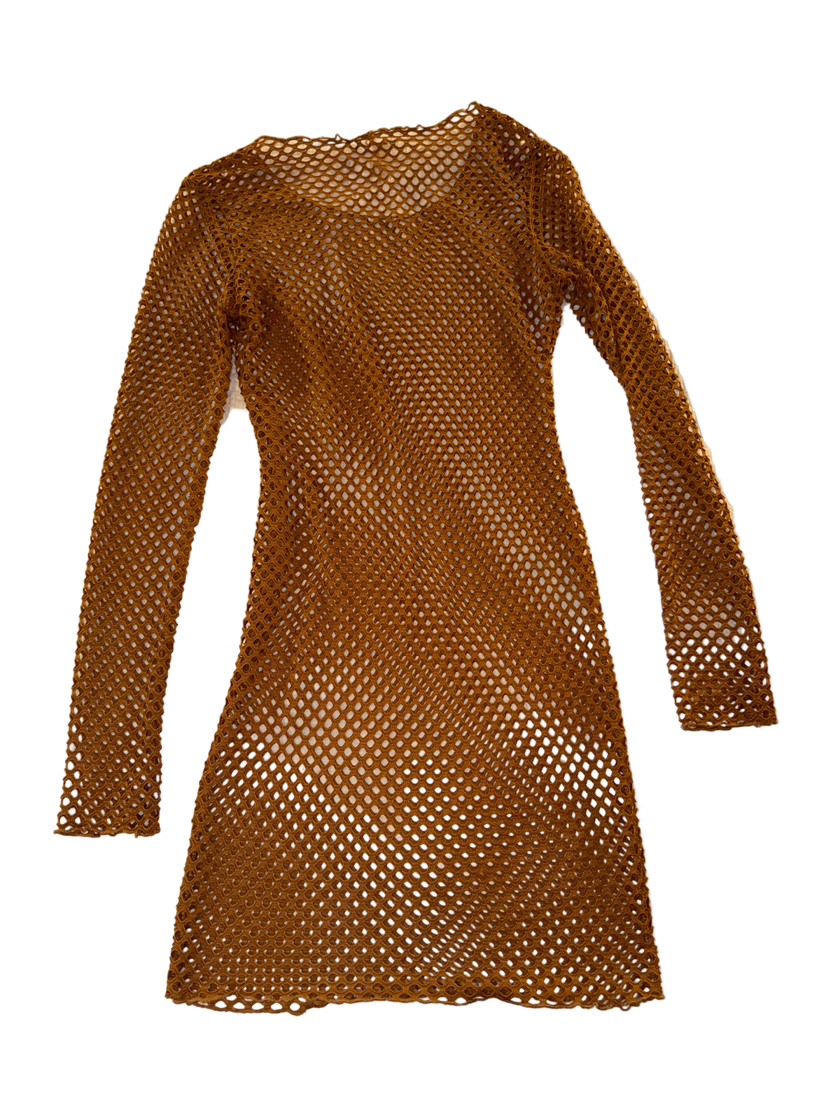 Fashion Nova - Brown Mesh Club Dress