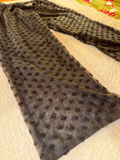 Pretty Little Thing - Black Wide Leg Textured Beach Trousers - Polka Dot Mesh