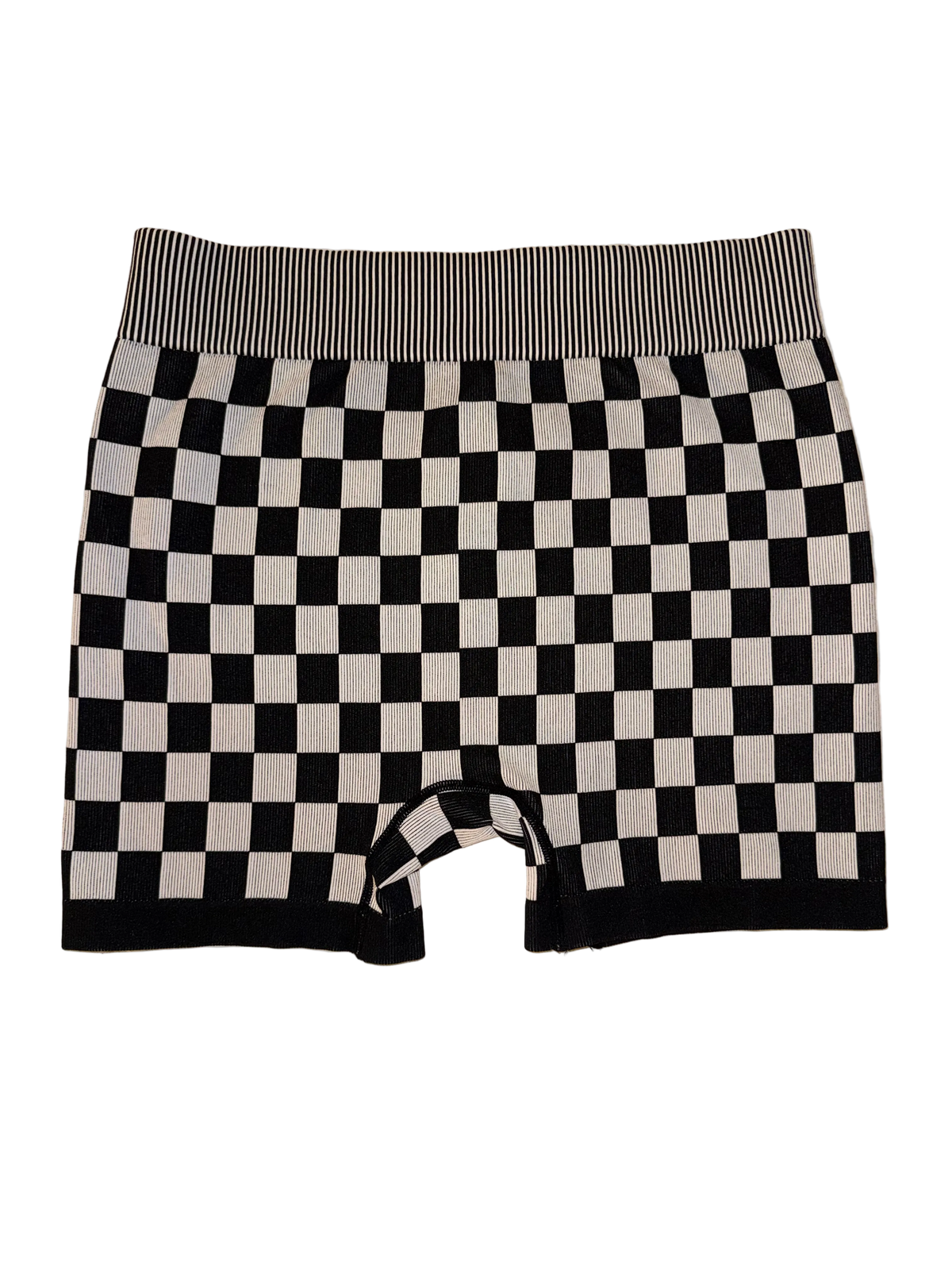 Kimberly C - Stretchy Checkerboard Athletic Racer Shorts