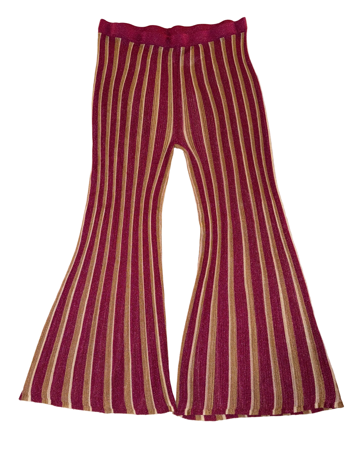 Future Collective - Striped Flare Pants in Pink and Gold - Jenny C. Lopez