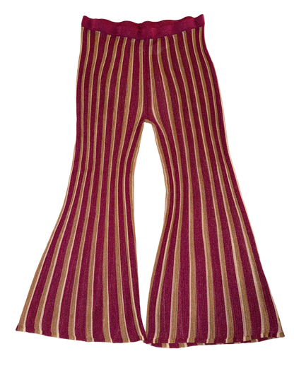 Future Collective - Striped Flare Pants in Pink and Gold - Jenny C. Lopez