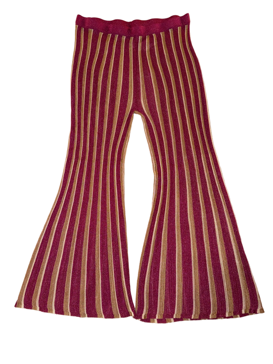 Future Collective - Striped Flare Pants in Pink and Gold - Jenny C. Lopez