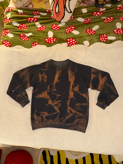 Fruit of the Loom - Custom Bleached Grunge “Tiger Stripe” Sweatshirt