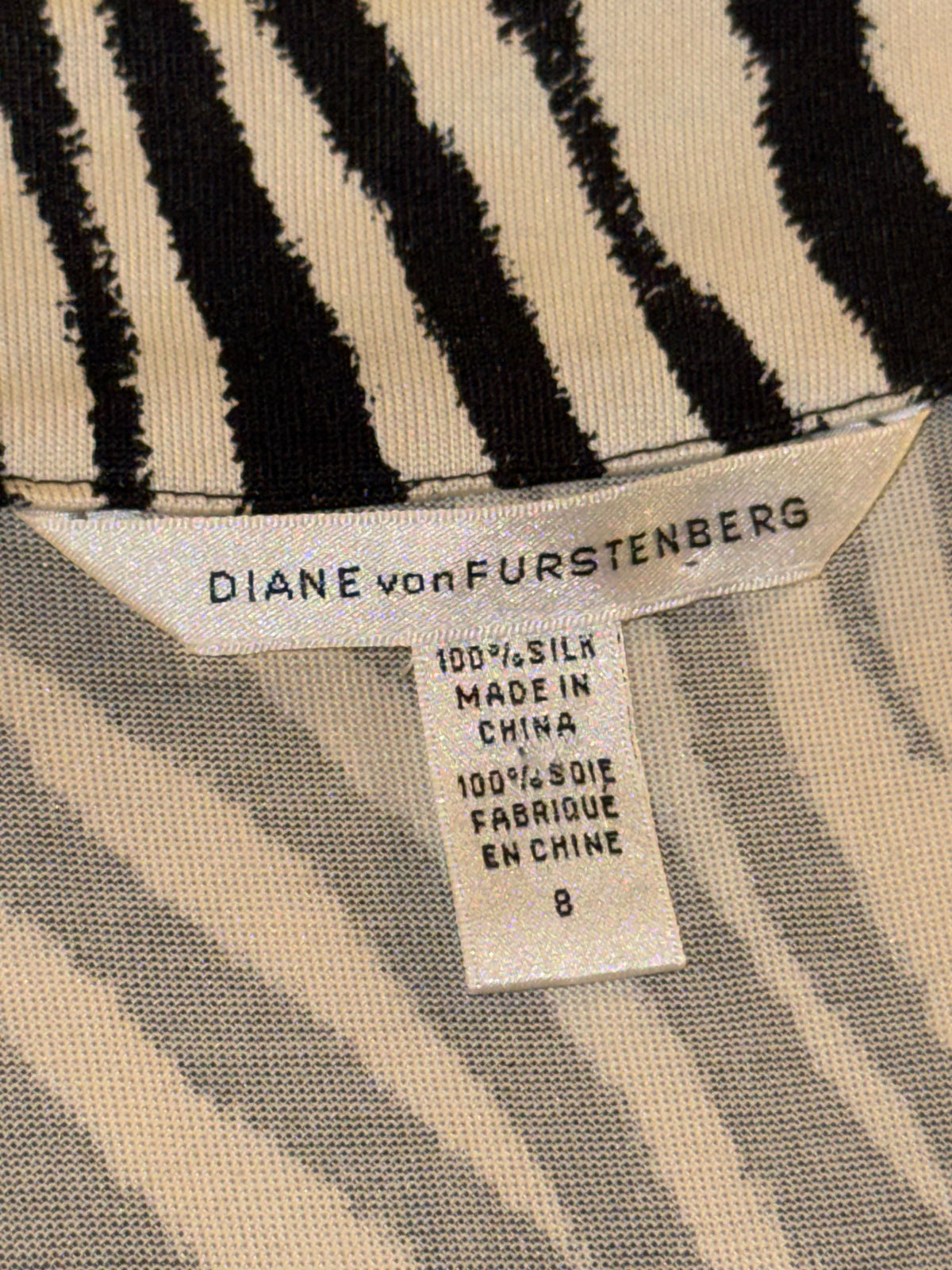 Diane Von Furstenberg - 100% Silk Zebra Wrap Dress