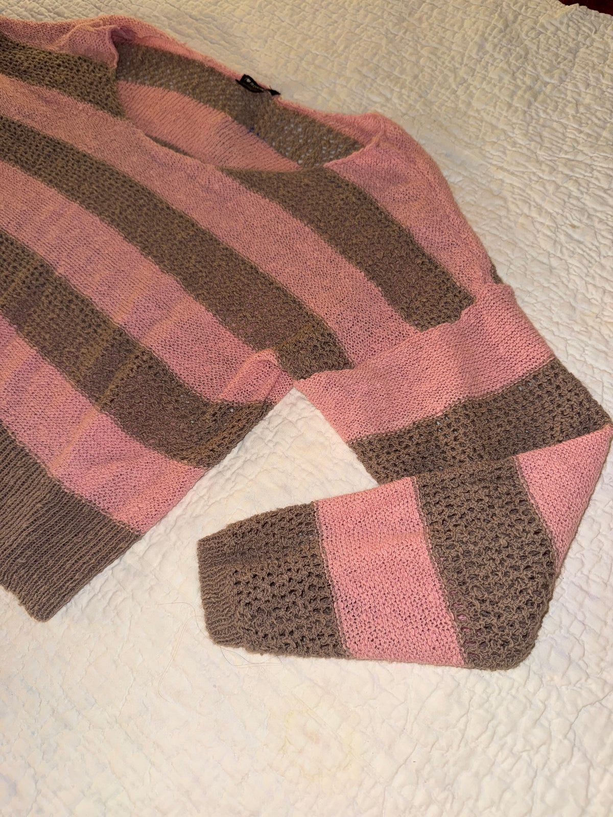 I Love Ronson - Pink and Brown Striped Knit Sweater
