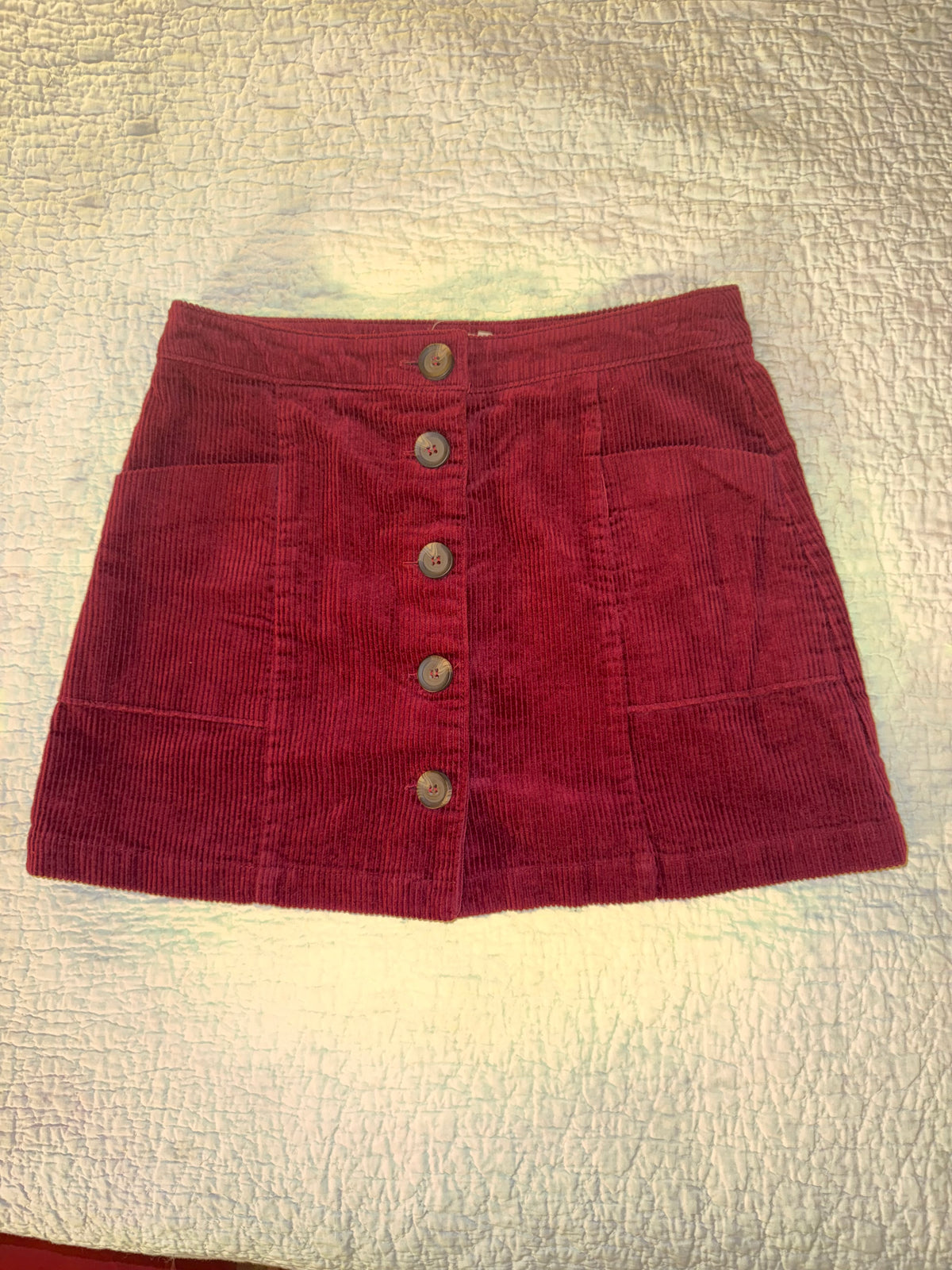 Chloe & Katie - Red Corduroy Skirt