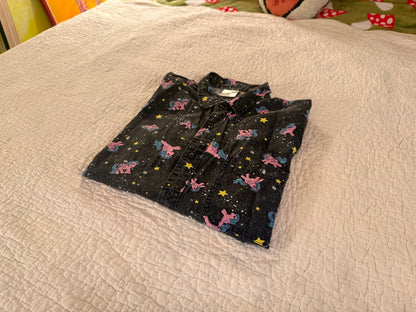 My Little Pony - Black Button Up Shirt with Pink and Blue Ponies