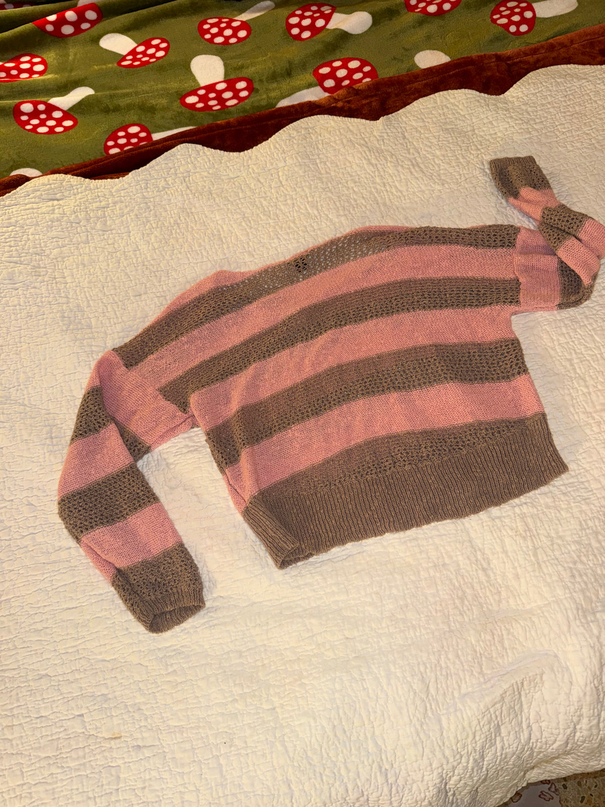 I Love Ronson - Pink and Brown Striped Knit Sweater