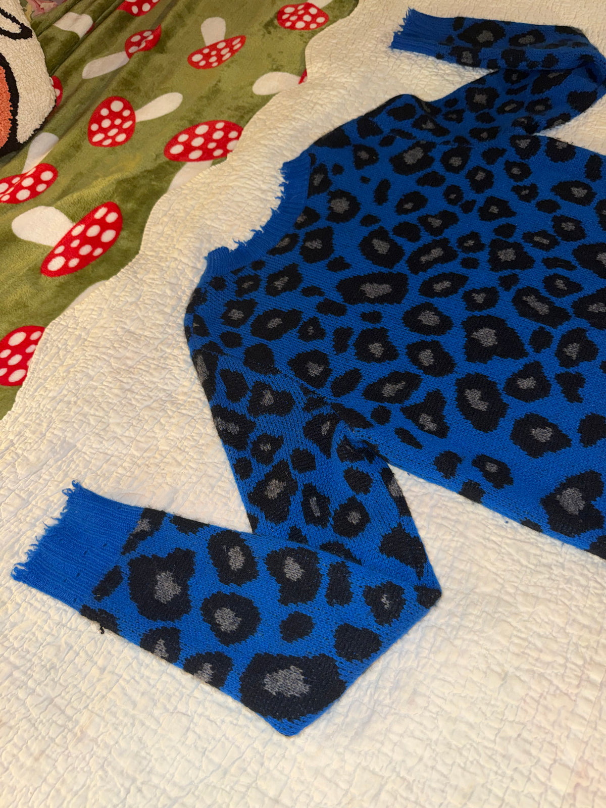 Aqua Cashmere - 100% Cashmere Blue Leopard Sweater - Bloomingdale’s