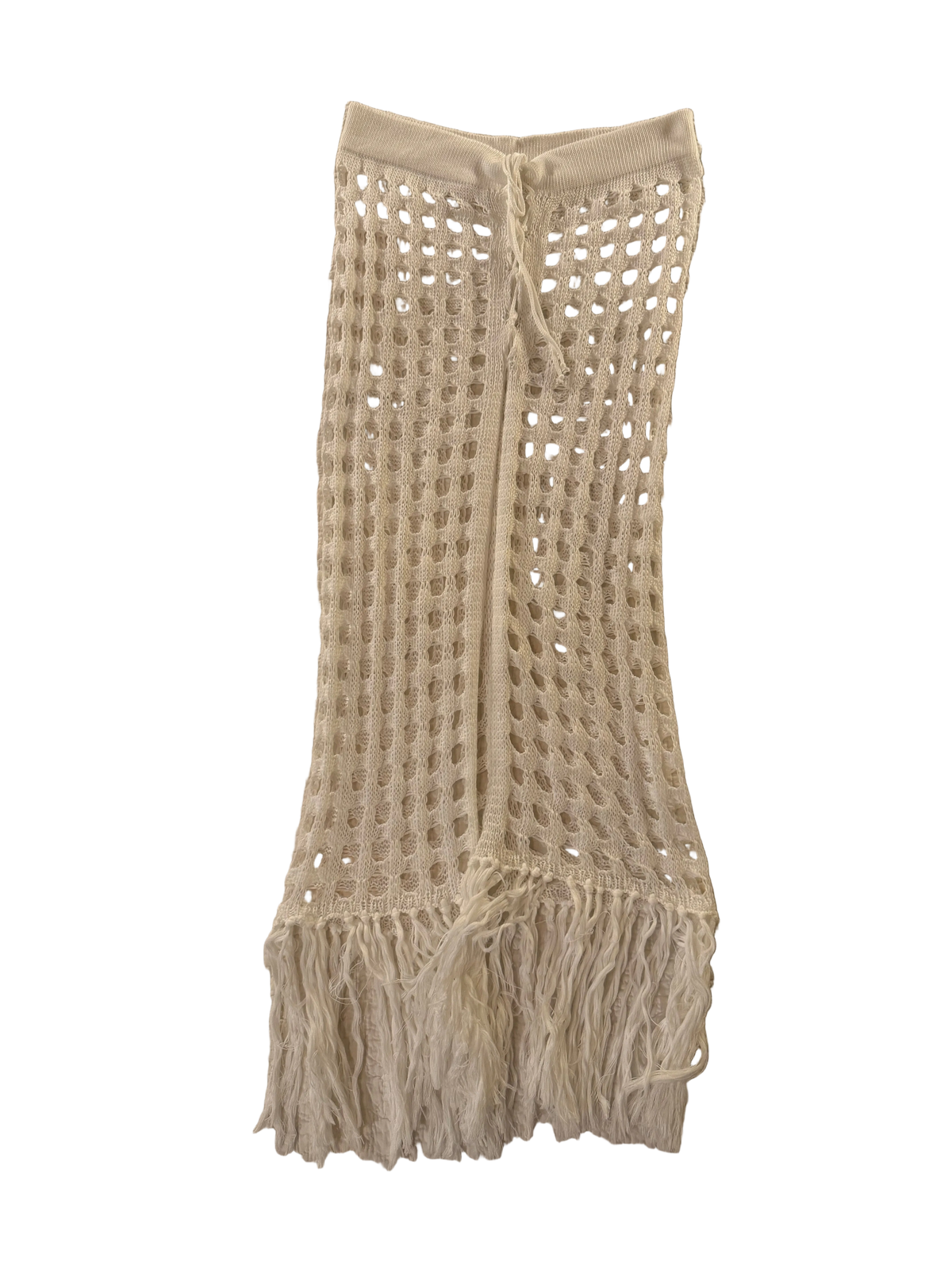 White Kit Beach Cover Up Skirt with Fringe