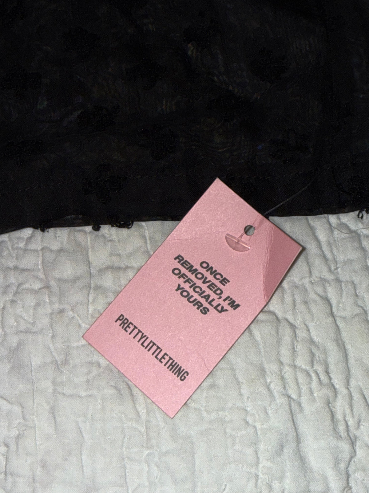 Pretty Little Thing - Black Wide Leg Textured Beach Trousers - Polka Dot Mesh