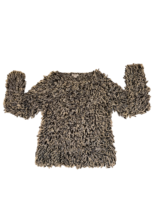 Glamorous - Giant Multicolor ‘Pom-Pom’ Shaggy Fringe Sweater in Black White and Grey - Urban Outfitters