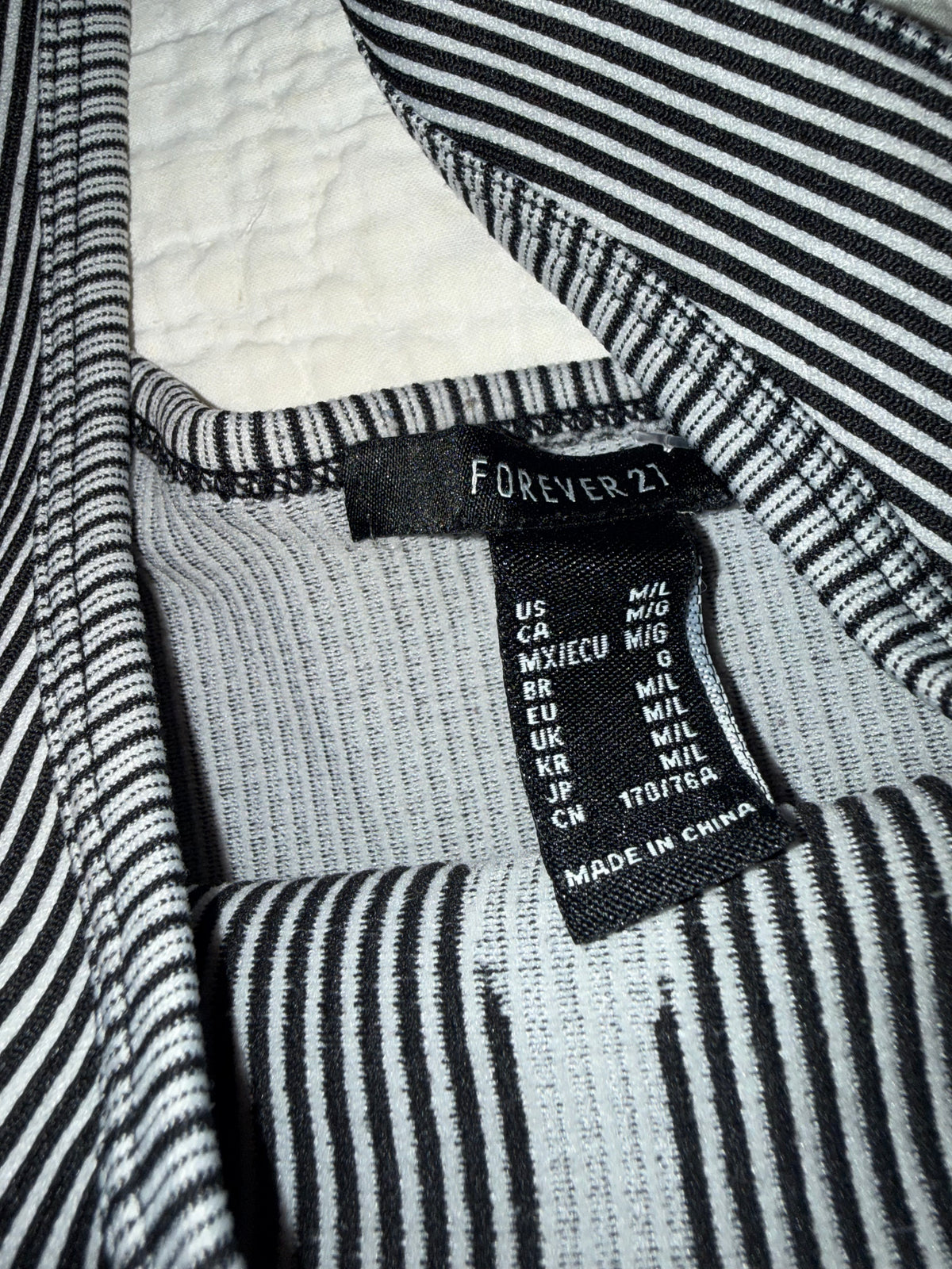 Forever 21 - Op Art Striped Athletic Bodysuit
