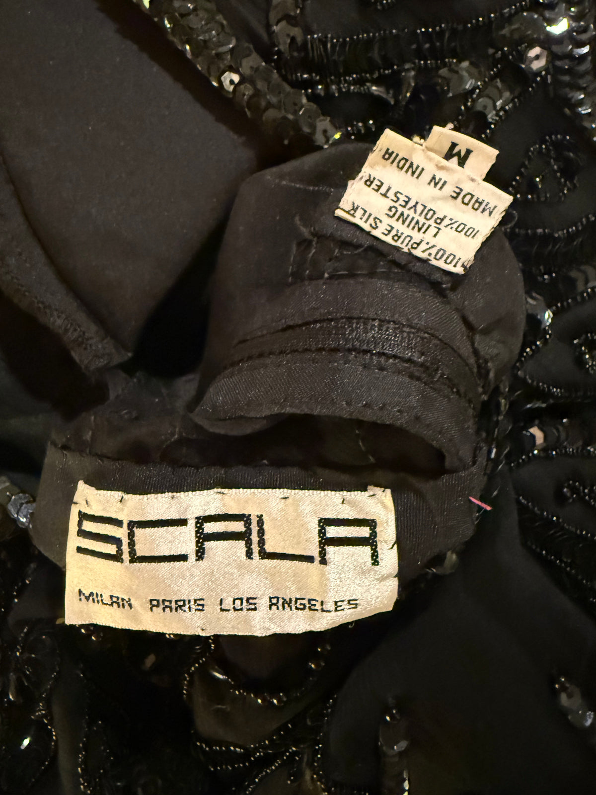 Scala - Black Beaded Sequin Dress