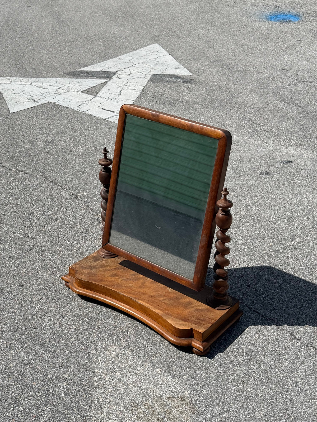 Antique 19th Century Dresser Top Swivel Bobble Mirror