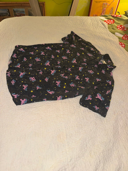My Little Pony - Black Button Up Shirt with Pink and Blue Ponies