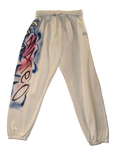 Phoebe 9.6.25 - Custom “Mateo” Airbrush Jogger Pants in White
