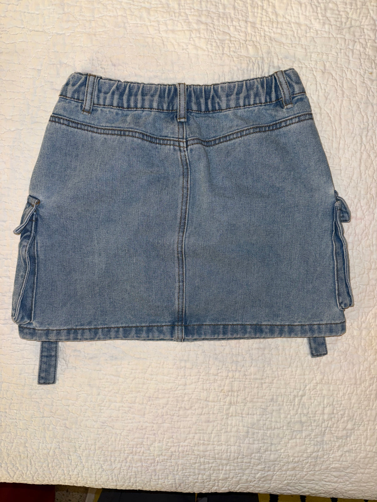 Chelsea & Violet Girls - Unique Denim Cargo Pocket Washed Blue Jean Skirt