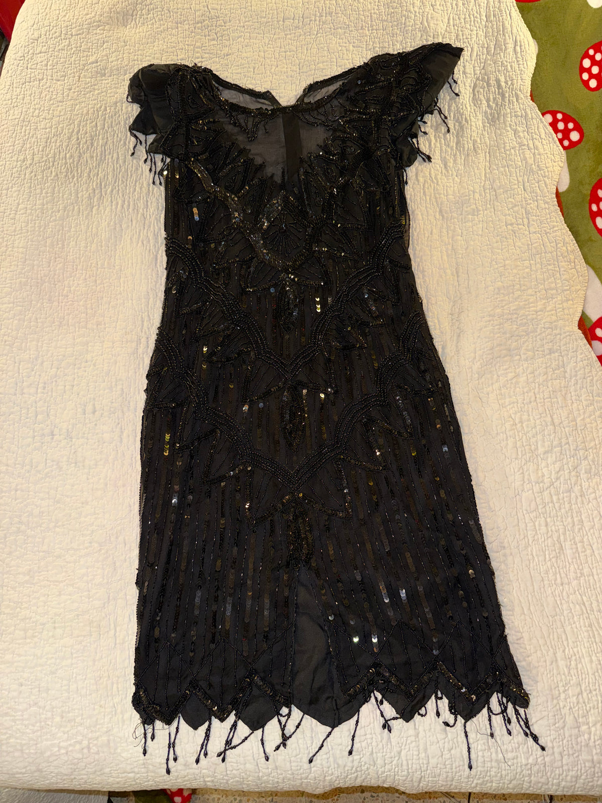 Scala - Black Beaded Sequin Dress