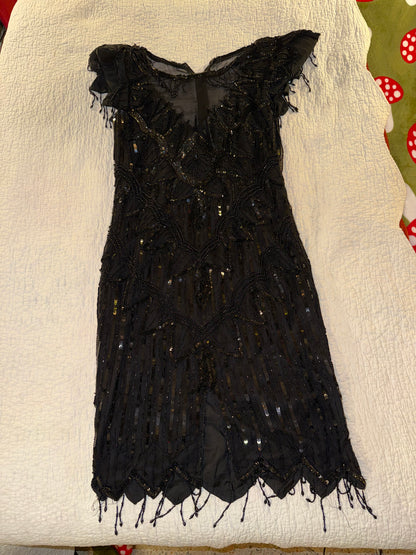 Scala - Black Beaded Sequin Dress