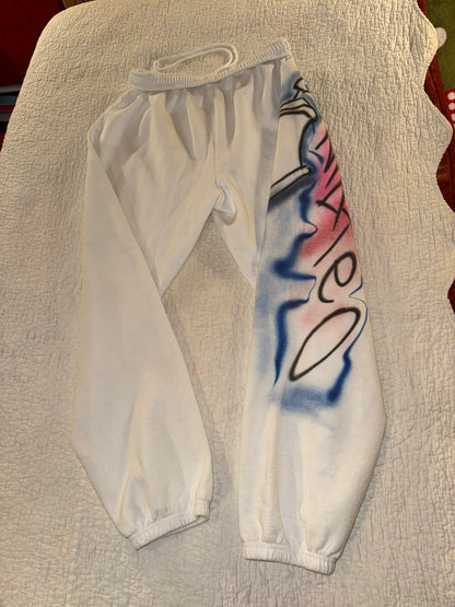 Phoebe 9.6.25 - Custom “Mateo” Airbrush Jogger Pants in White