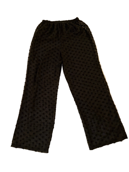 Pretty Little Thing - Black Wide Leg Textured Beach Trousers - Polka Dot Mesh