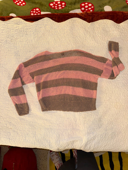 I Love Ronson - Pink and Brown Striped Knit Sweater