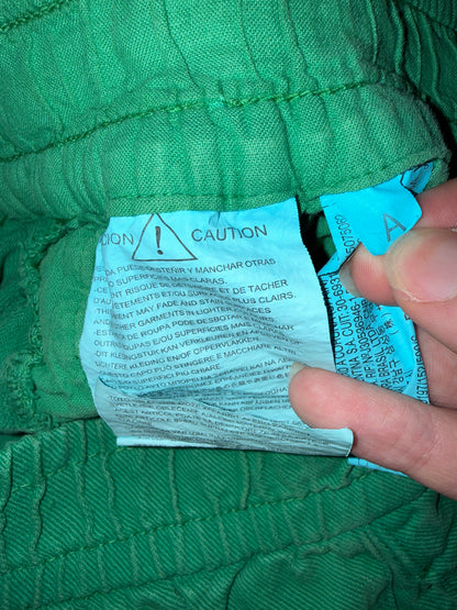 Zara - Washed Green Denim High Waist Short Shorts
