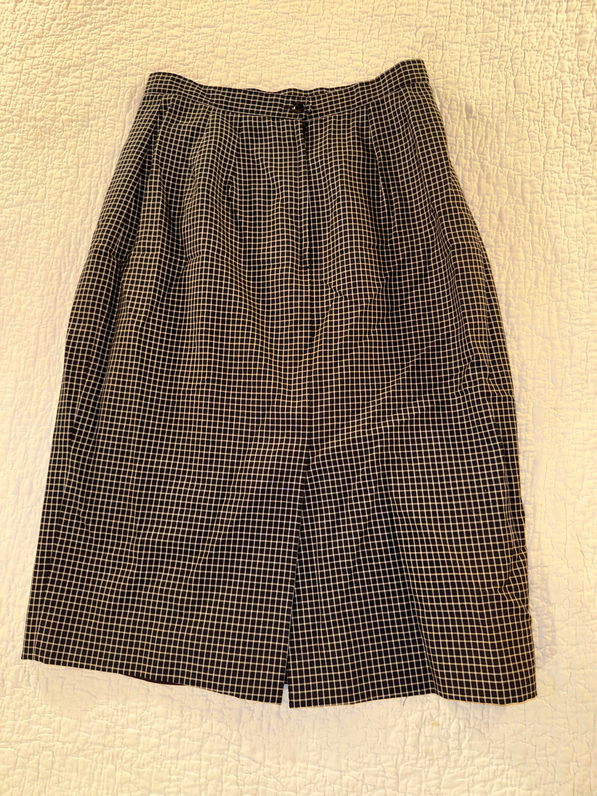 Grid Trouser Skirt in Black and White Plaid