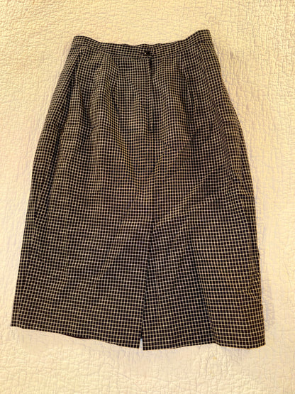 Grid Trouser Skirt in Black and White Plaid