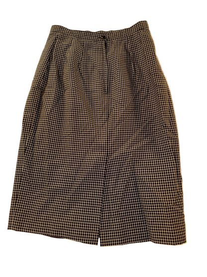 Grid Trouser Skirt in Black and White Plaid