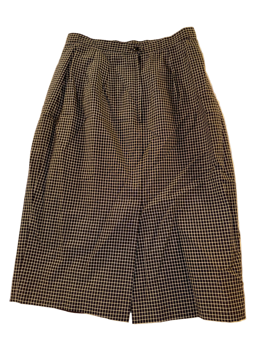 Grid Trouser Skirt in Black and White Plaid
