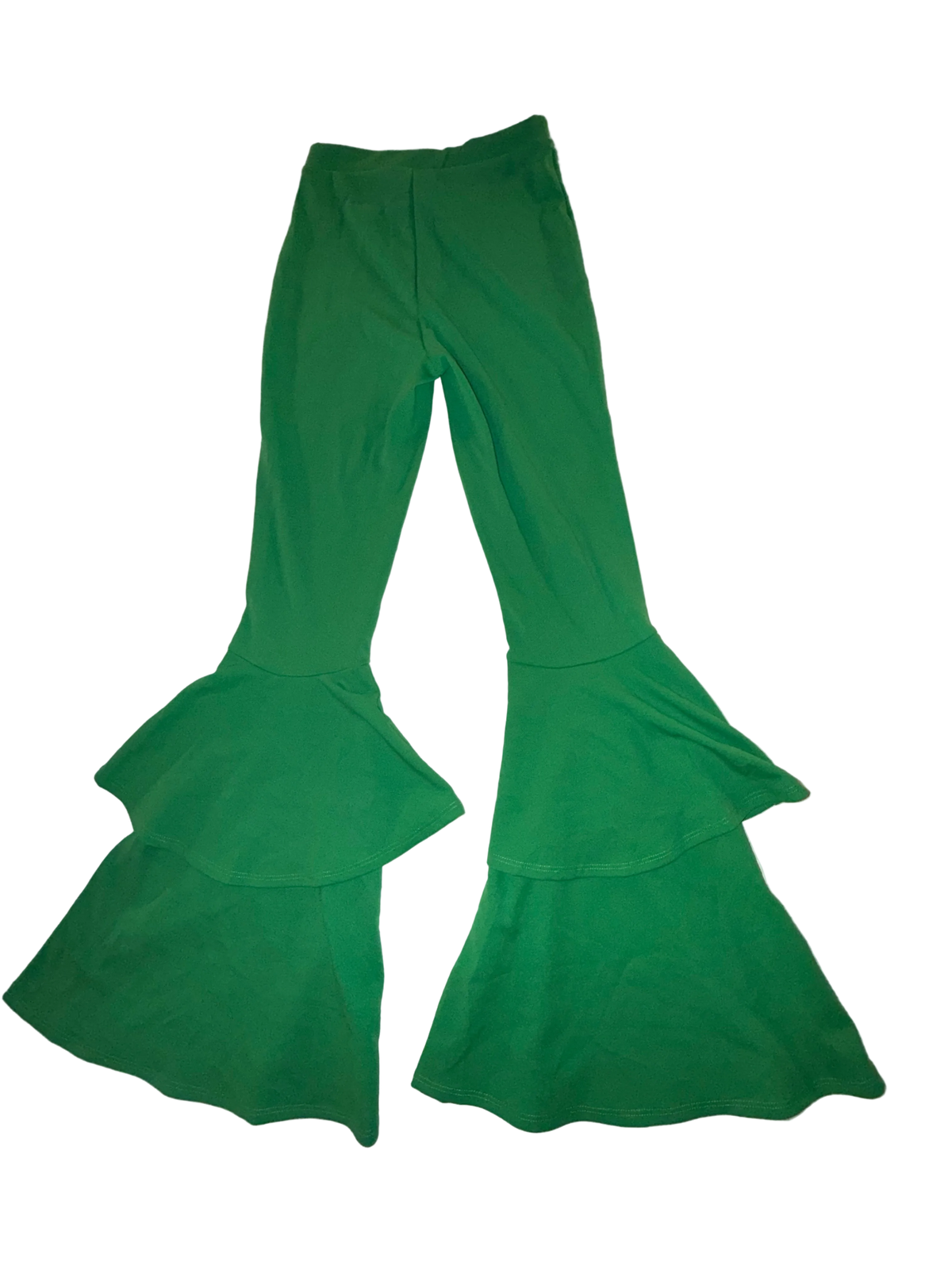 MadRag - Rare Chroma Key Green Screen ‘70s Style Double Flare Bottom Pants
