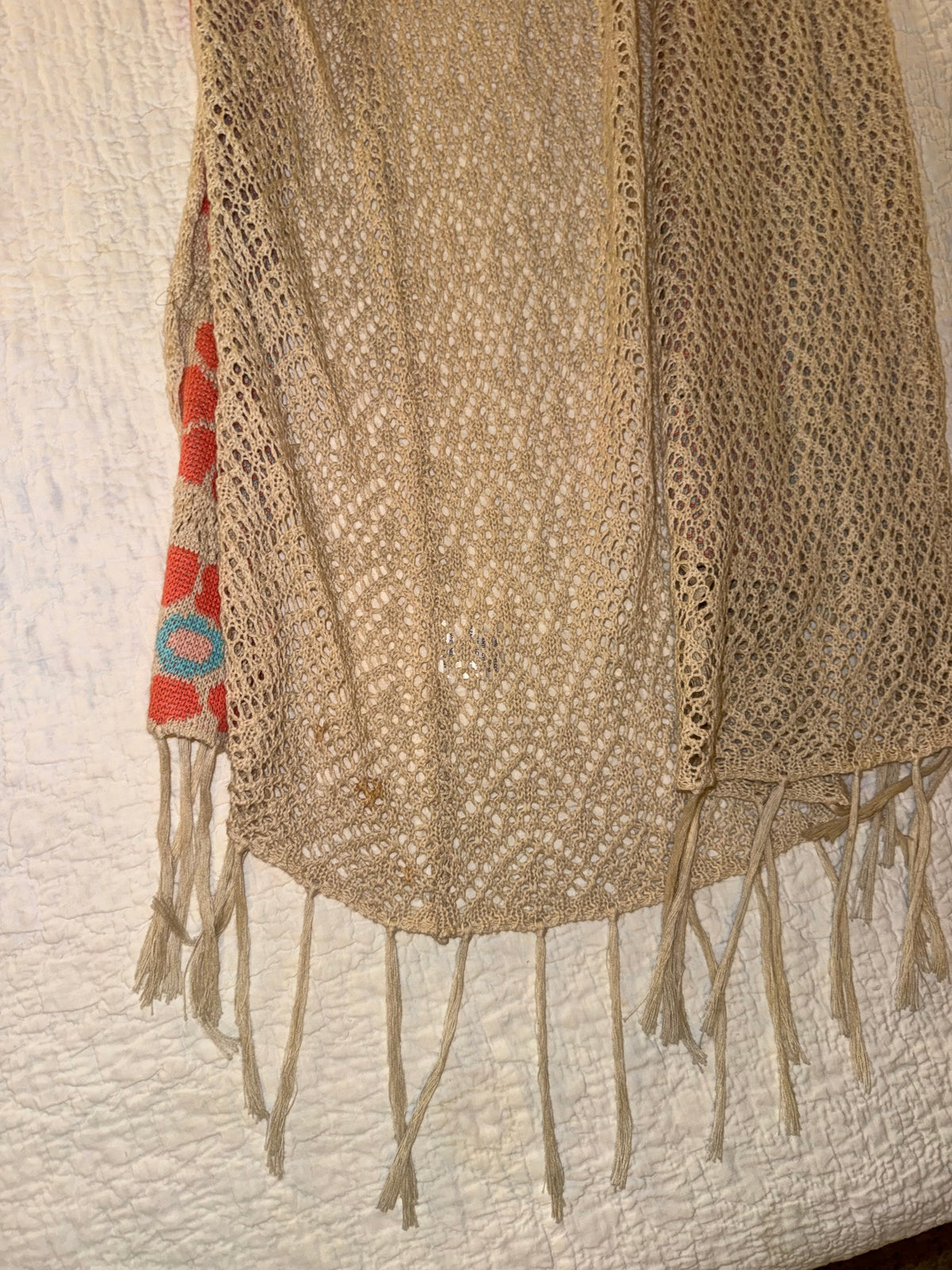 Oh MG! - Juniors 70’s Style Orange Flower Power Knit Vest