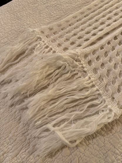 White Kit Beach Cover Up Skirt with Fringe