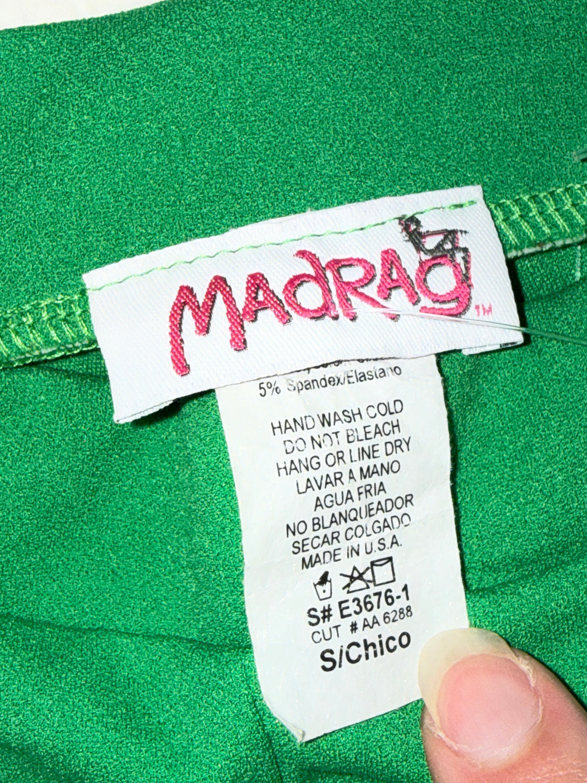 MadRag - Rare Chroma Key Green Screen ‘70s Style Double Flare Bottom Pants